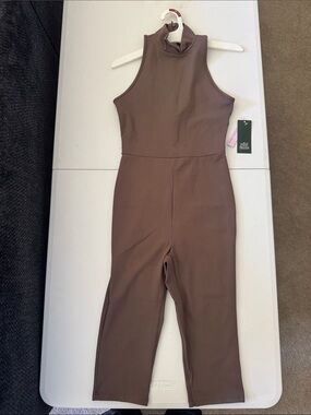 wild fable Mauve Brown Sleeveless Mock-Neck Jumpsuit